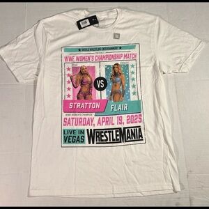 New WWE Tiffany Stratton vs Charlotte Flair Wrestlemania 41 T Shirt sz L LARGE